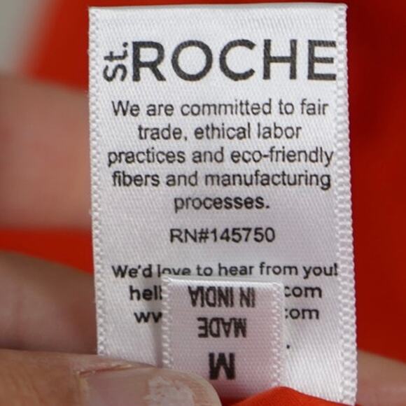 St. Roche One Shoulder Sally Eyelet Blouse Red Womens Size Medium - Picture 7 of 9